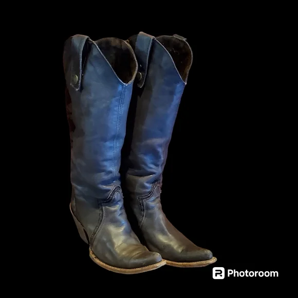 CORRAL BOOTS - Women's cowboy boot 8M - Brown -  Cross/Wings applique - Picture 6 of 11